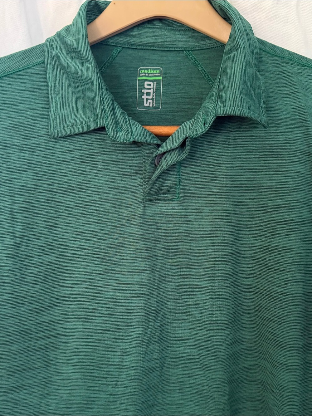 STIO Men's Green Heathered Polo Shirt